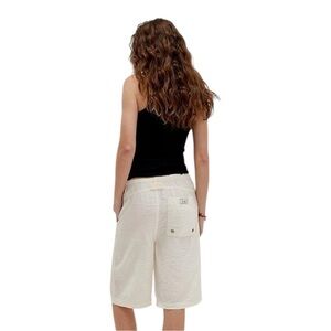 New We The Free Palma Board Shorts Ivory Raffia Relaxed Knee Length Bermudas S